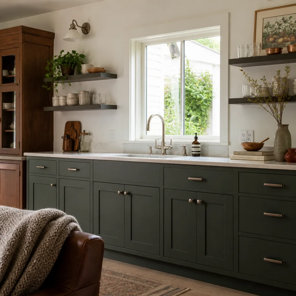 A kitchenette inside a converted garage